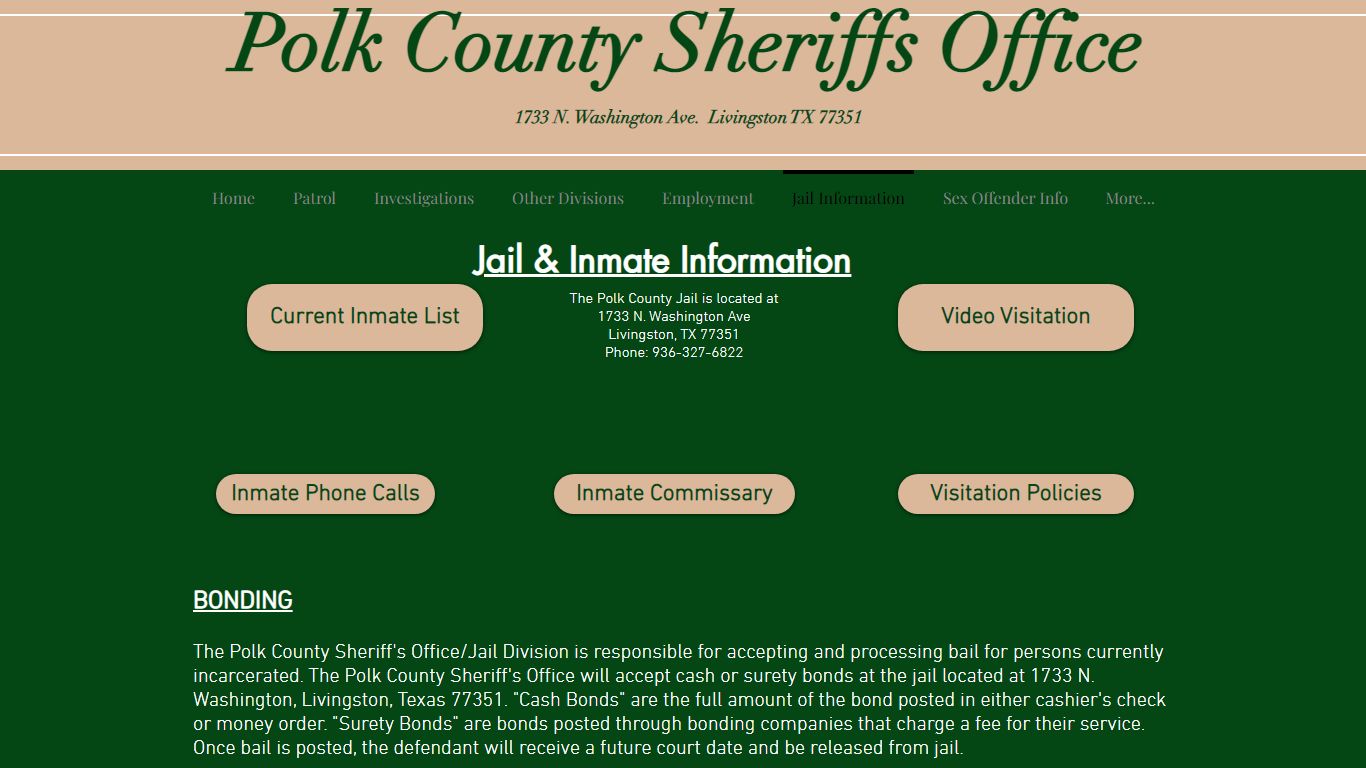 Jail Information | mysite