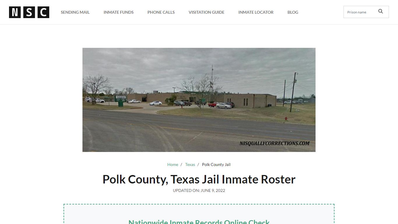 Polk County, Texas Jail Inmate Roster